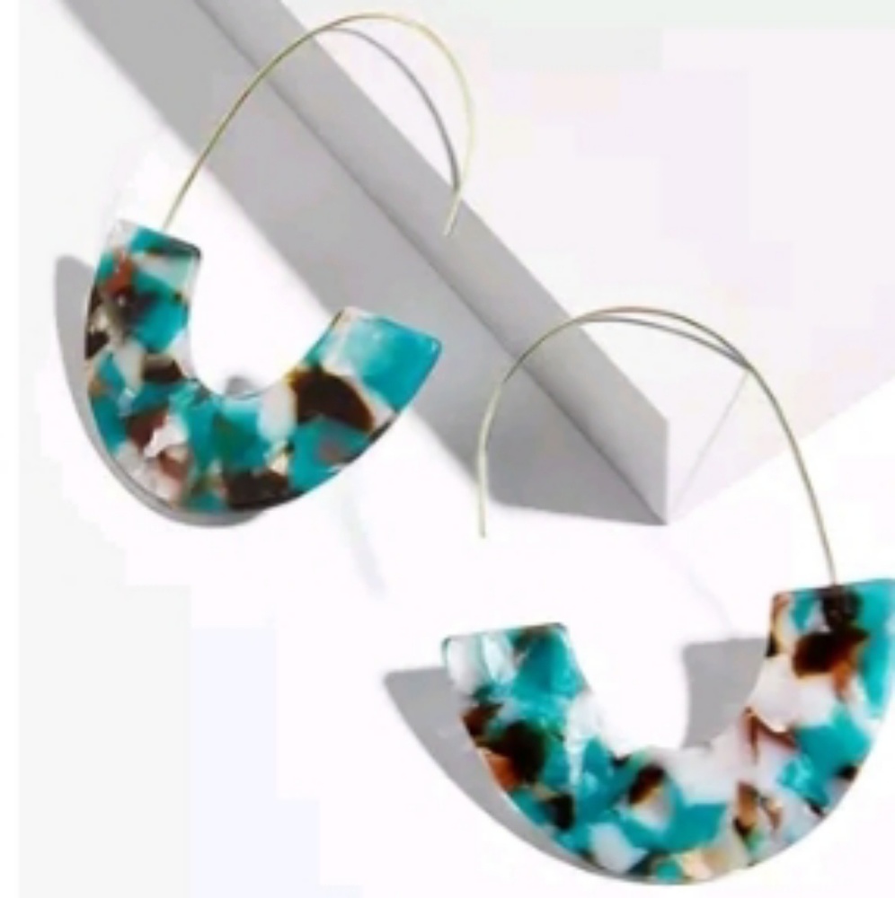 Resin, semi circle drop earrings